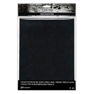 Distress Heavystock - Black 8.5x11 (5 Pack)