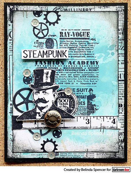 Rubber stamp ID-1089 steampunk clock