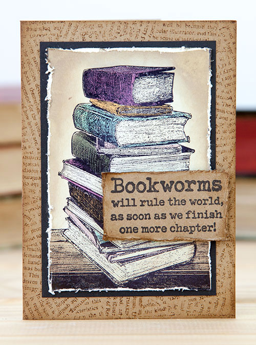 Book Stack Photo Stamp Ideas