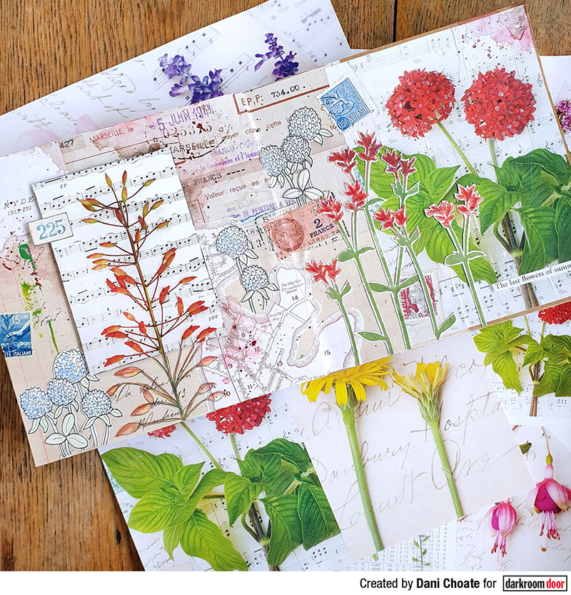 MOHAMM 24 Sheets Material Paper Botanical Vintage Style Scrapbooking Set  for DIY Crafts and Creative Journals