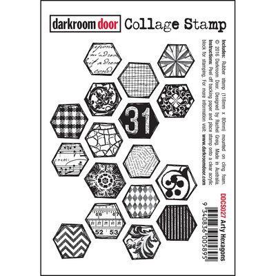 Collage Stamp - Arty Hexagons