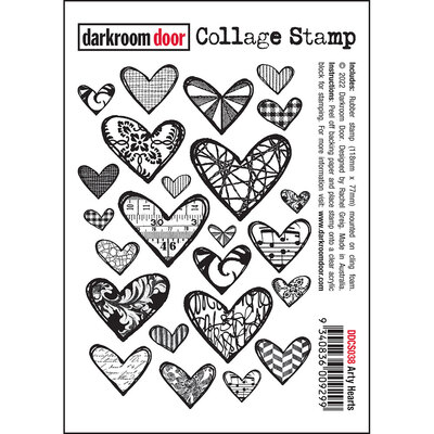 Collage Stamp - Arty Hearts