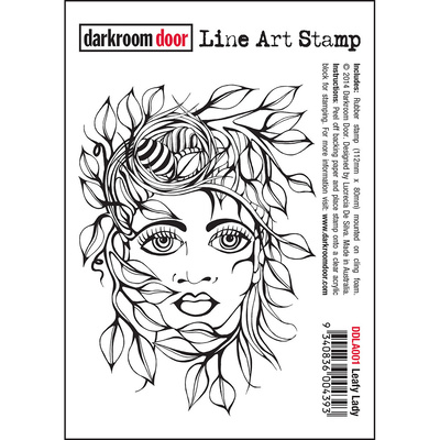 Line Art Stamp - Leafy Lady