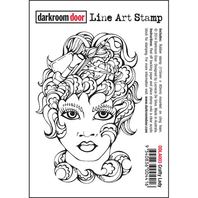 Line Art Stamp - Crafty Lady