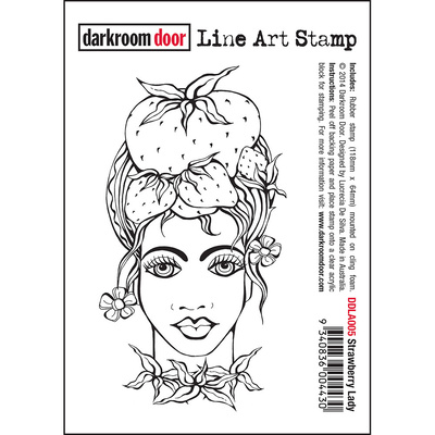 Line Art Stamp - Strawberry Lady