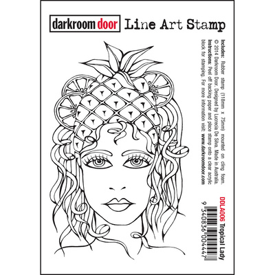 Line Art Stamp - Tropical Lady