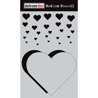 Medium Stencil - Cascading Hearts