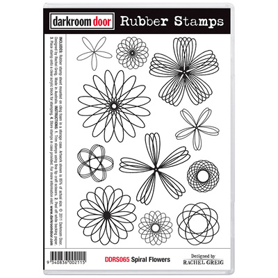 Rubber Stamp Set - Spiral Flowers