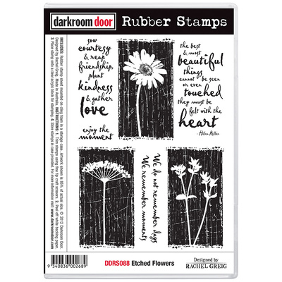Rubber Stamp Set - Etched Flowers