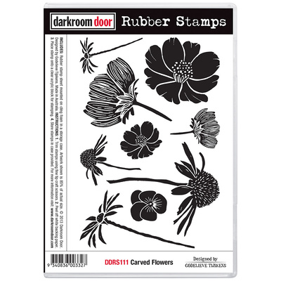 Rubber Stamp Set - Carved Flowers