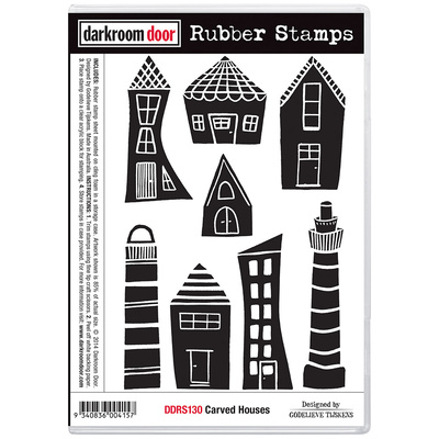 Rubber Stamp Set - Carved Houses