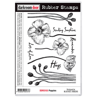Rubber Stamp Set - Poppies