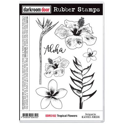 Rubber Stamp Set - Tropical Flowers
