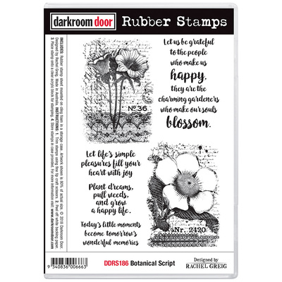Rubber Stamp Set - Botanical Script