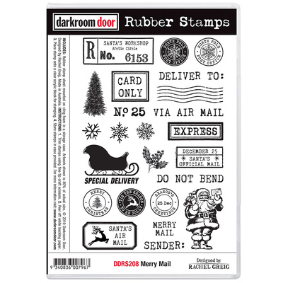 Rubber Stamp Set - Merry Mail