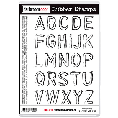 Rubber Stamp Set - Sketched Alphabet