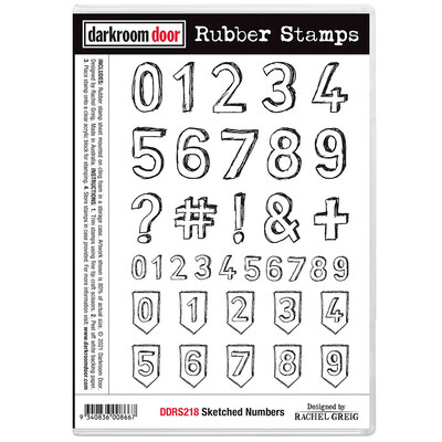 Rubber Stamp Set - Sketched Numbers