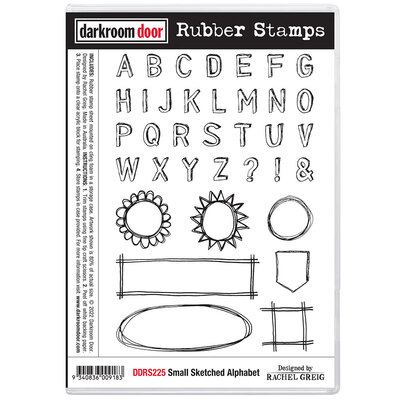 Rubber Stamp Set - Small Sketched Alphabet