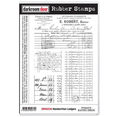 Rubber Stamp Set - Handwritten Ledgers