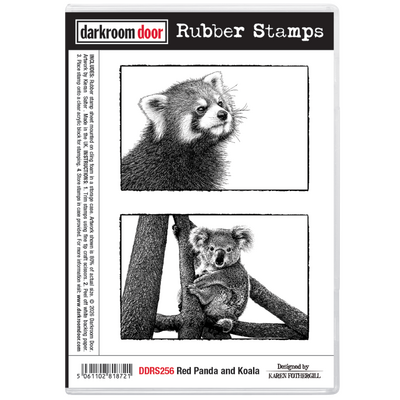 Rubber Stamp Set - Red Panda and Koala