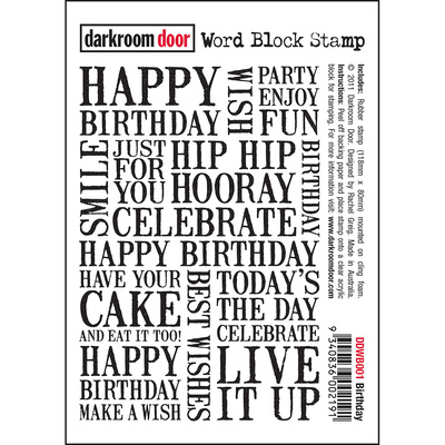 Word Block Stamp - Birthday