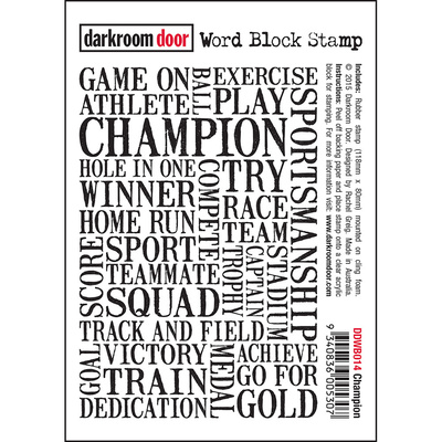 Word Block Stamp - Champion