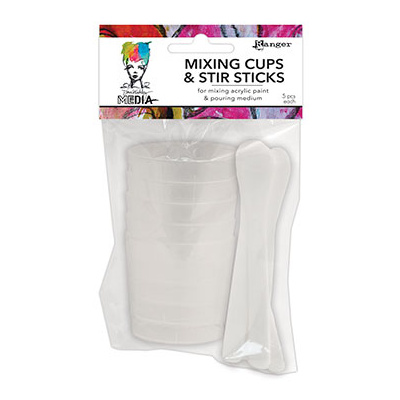 Dina Wakley Mixing Cups & Stir Sticks (5 Pack)*