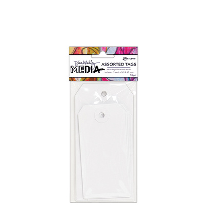 Tags Dina Wakley MEdia White Tags No3 No5 (10 Pack)