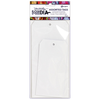 Tags Dina Wakley MEdia White Tags No8 No10 (10 Pack)