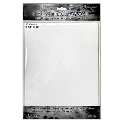 Distress Heavystock - White 8.5x11 (10 Pack)